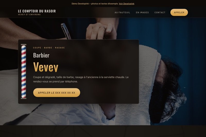 Aperçu du site d'exemple — Barbershop