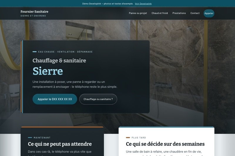 Aperçu du site d'exemple — Chauffage · sanitaire