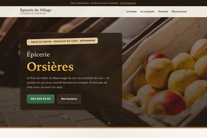 Aperçu du site d'exemple — Épicerie