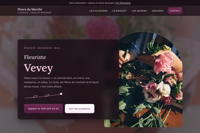 Aperçu du site d'exemple — Fleuriste