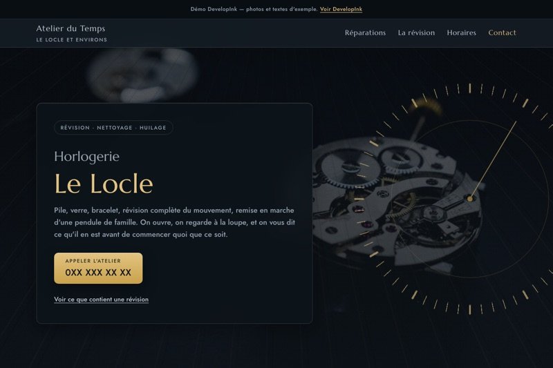 Aperçu du site d'exemple — Horlogerie