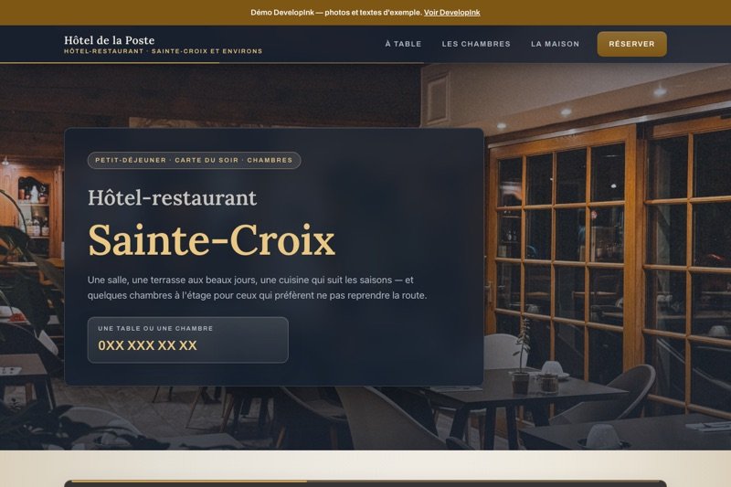 Aperçu du site d'exemple — Hôtel-restaurant