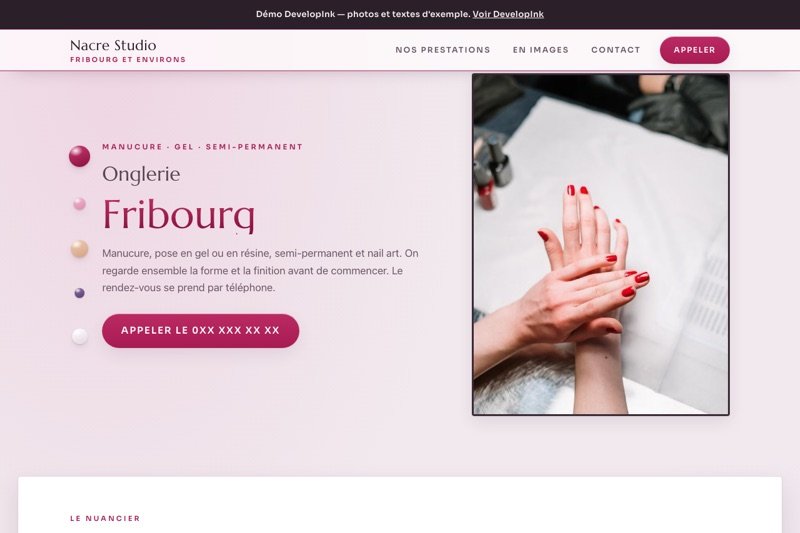 Aperçu du site d'exemple — Onglerie