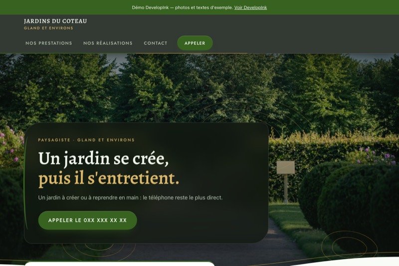 Aperçu du site d'exemple de paysagiste
