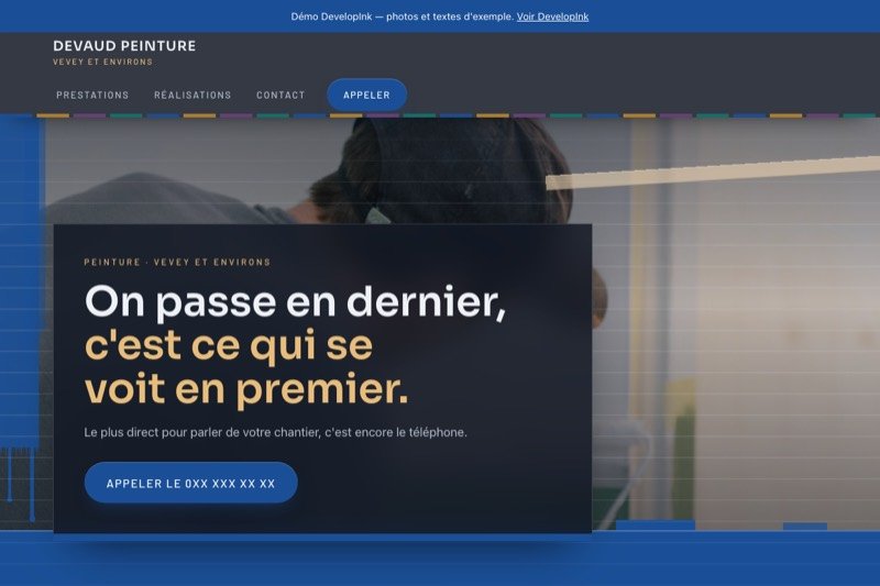 Aperçu du site d'exemple de peinture et plâtrerie