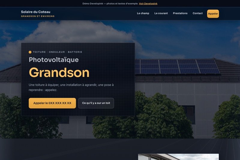 Aperçu du site d'exemple — Photovoltaïque