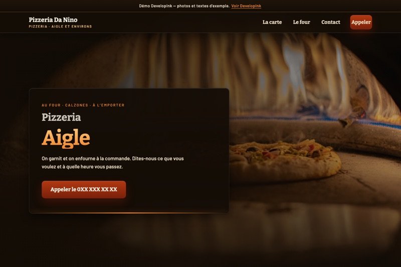Aperçu du site d'exemple — Pizzeria