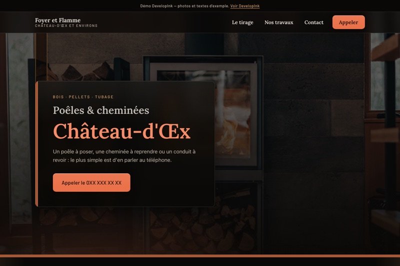 Aperçu du site d'exemple — Poêles · cheminées