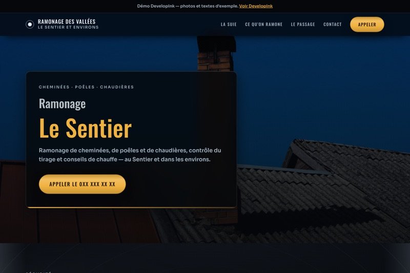 Aperçu du site d'exemple — Ramonage