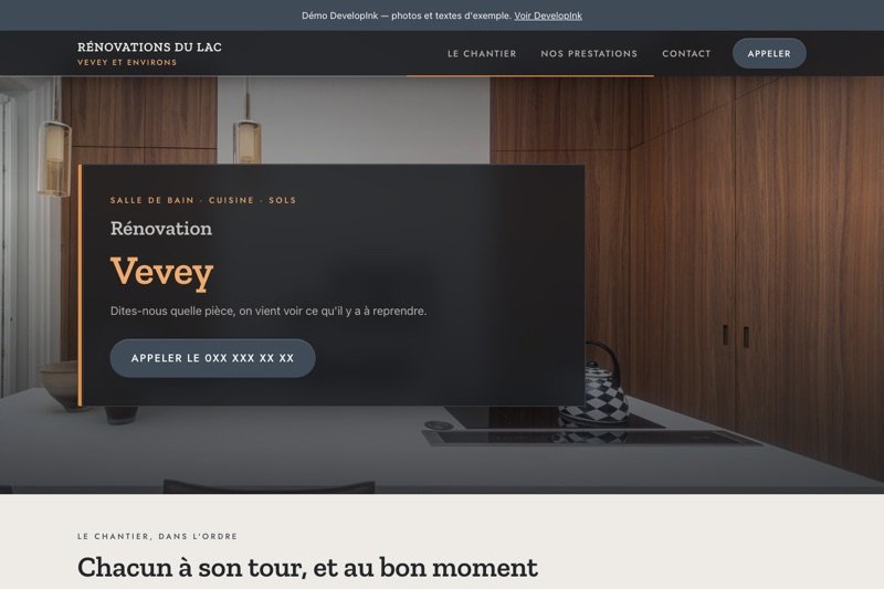 Aperçu du site d'exemple — Rénovation