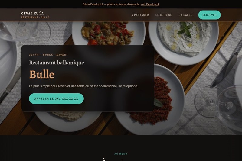 Aperçu du site d'exemple — Balkanique