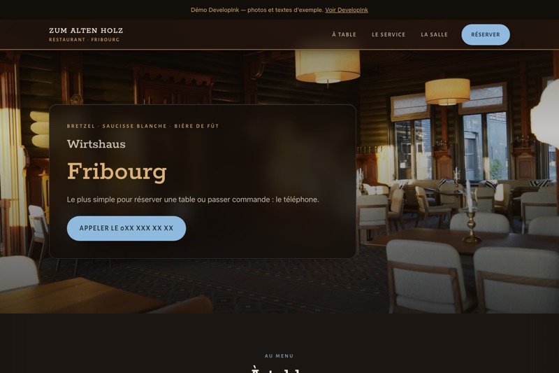 Aperçu du site d'exemple — Wirtshaus