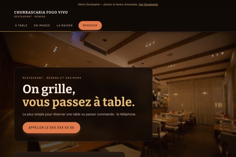 Aperçu du site d'exemple d'une churrascaria brésilienne