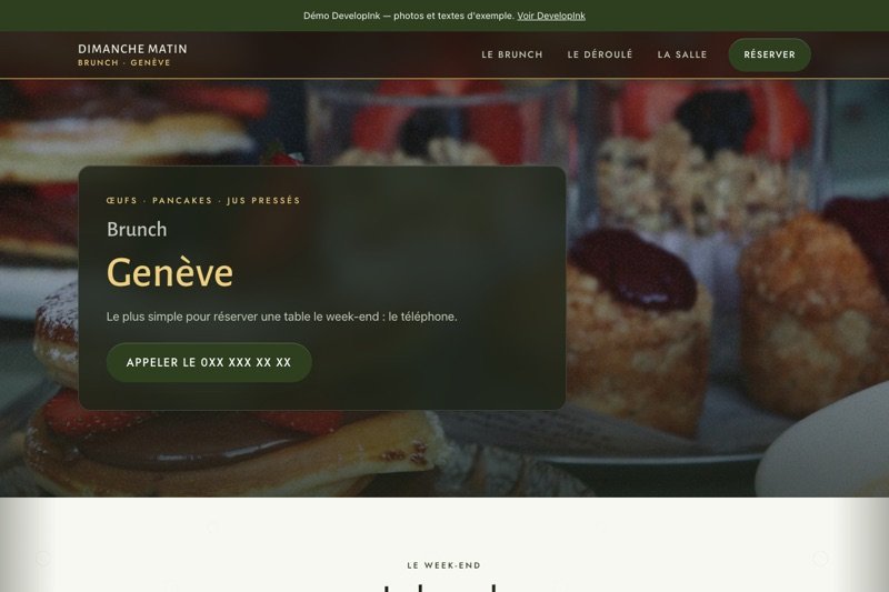 Aperçu du site d'exemple — Brunch