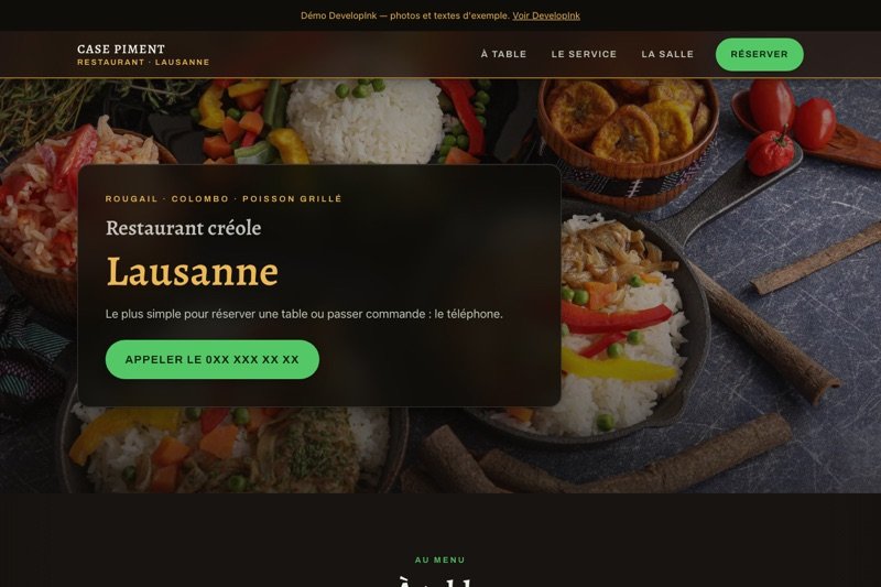 Aperçu du site d'exemple — Créole