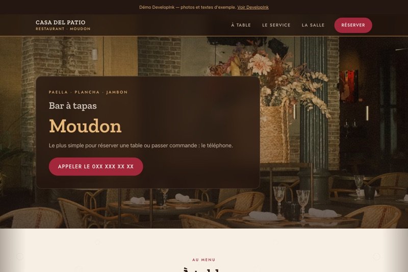 Aperçu du site d'exemple — Tapas
