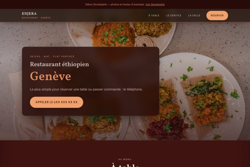 Aperçu du site d'exemple — Éthiopien