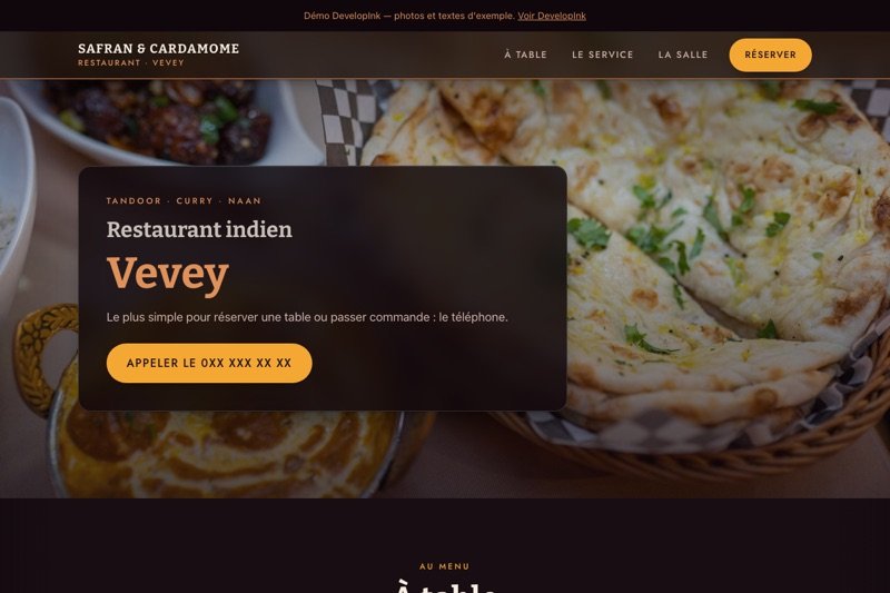 Aperçu du site d'exemple — Indien