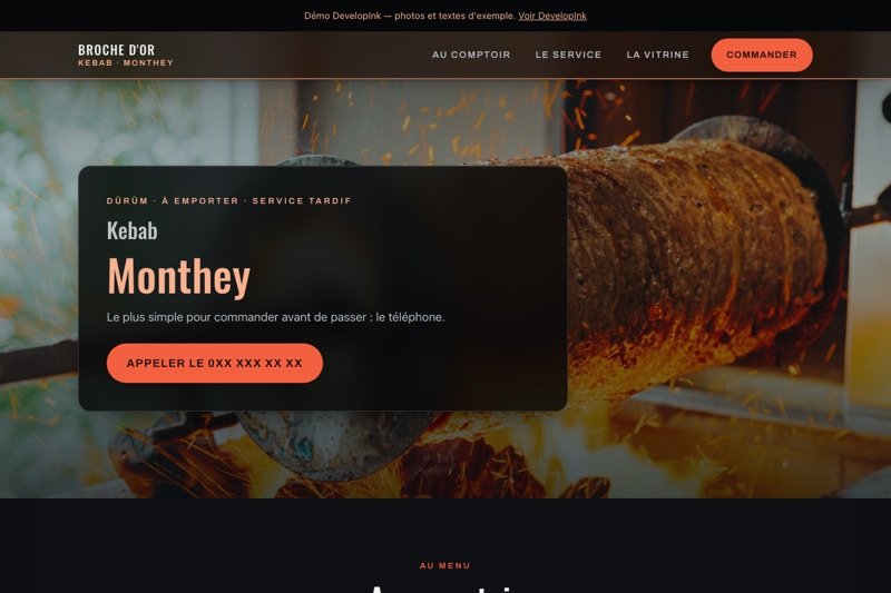 Aperçu du site d'exemple — Kebab