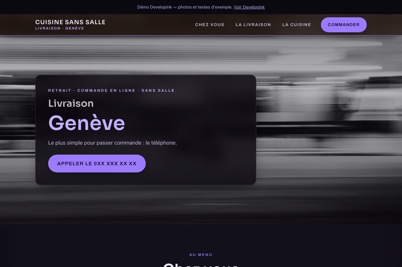 Aperçu du site d'exemple — Livraison