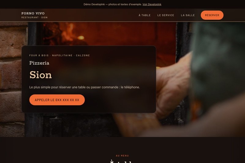 Aperçu du site d'exemple — Four à bois