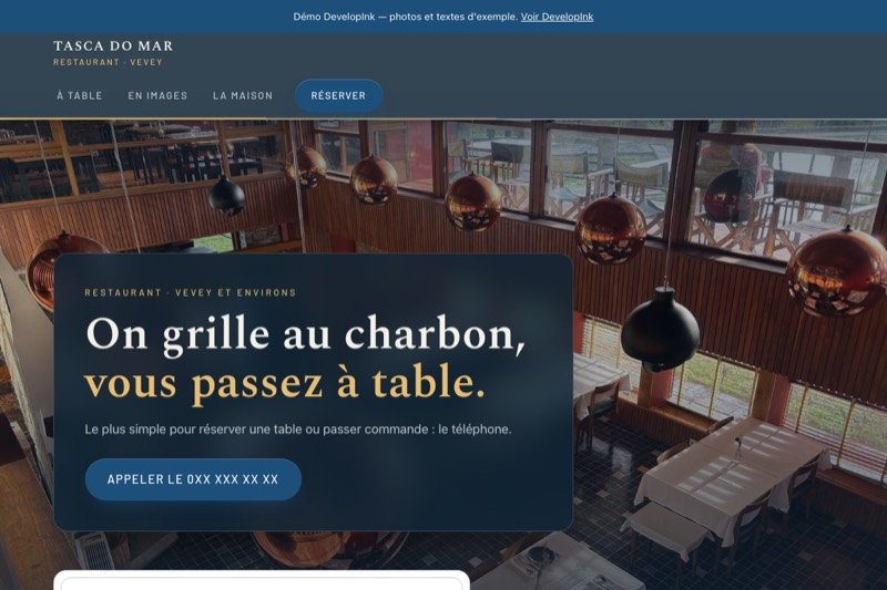 Aperçu du site d'exemple d'une tasca portugaise