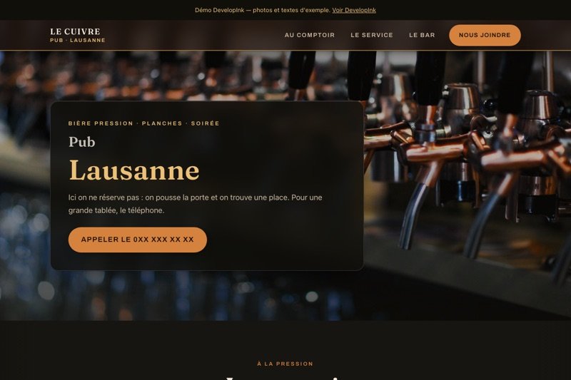 Aperçu du site d'exemple — Pub