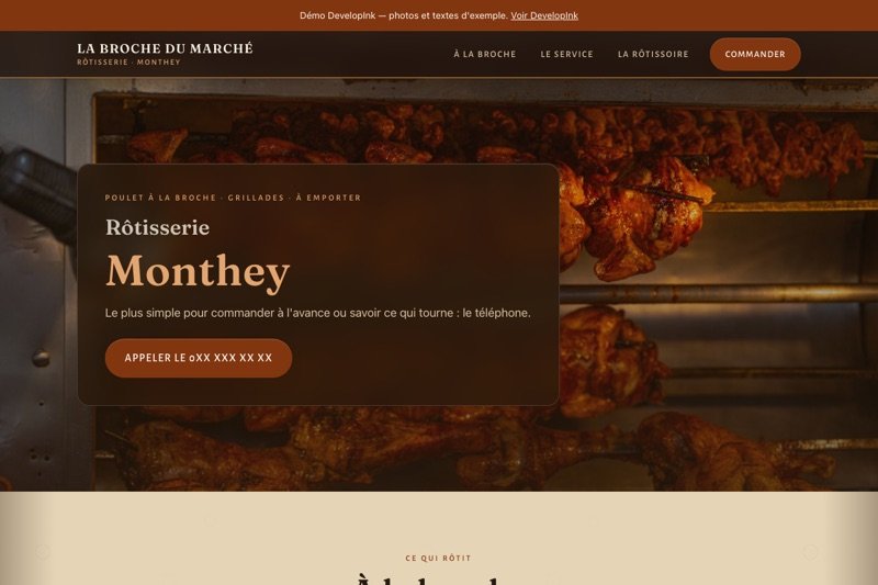Aperçu du site d'exemple — Rôtisserie
