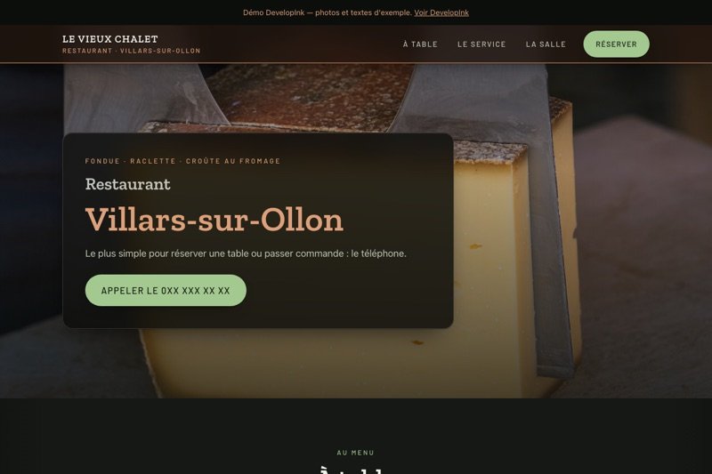 Aperçu du site d'exemple — Montagne