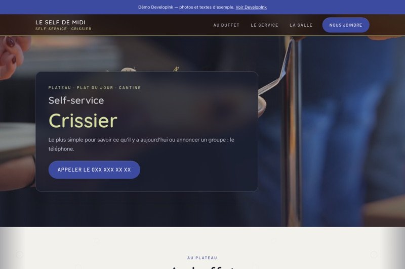 Aperçu du site d'exemple — Self-service