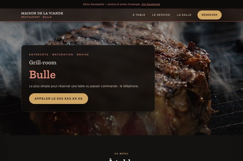 Aperçu du site d'exemple — Grill-room