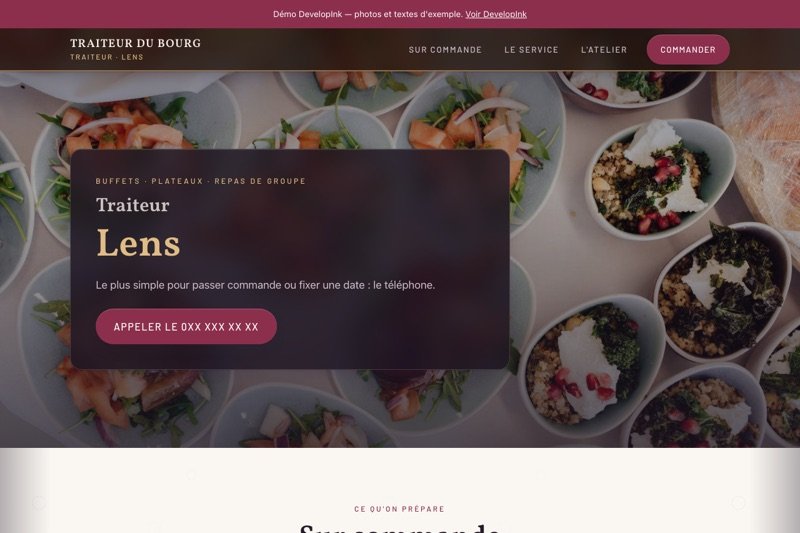 Aperçu du site d'exemple — Traiteur