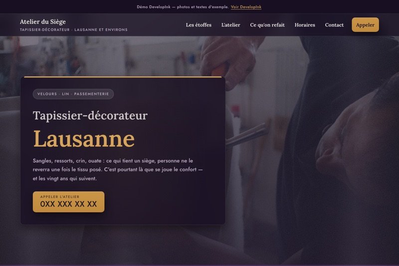 Aperçu du site d'exemple — Tapissier-décorateur