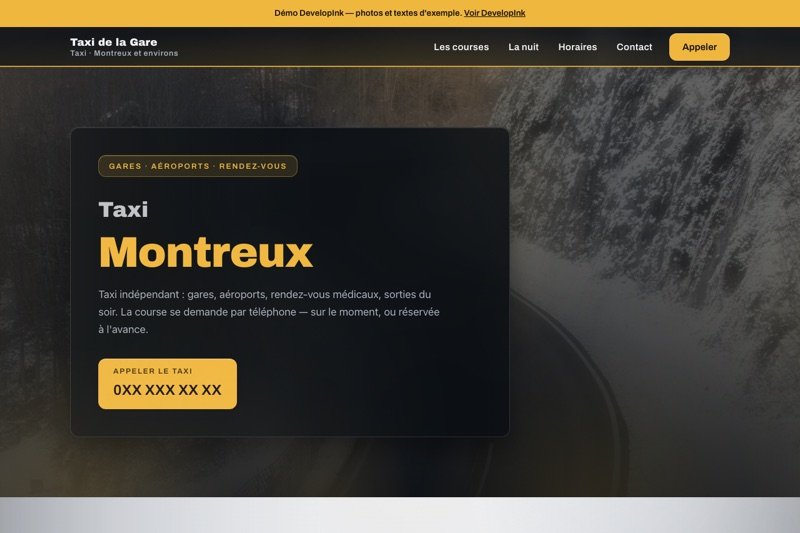 Aperçu du site d'exemple — Taxi
