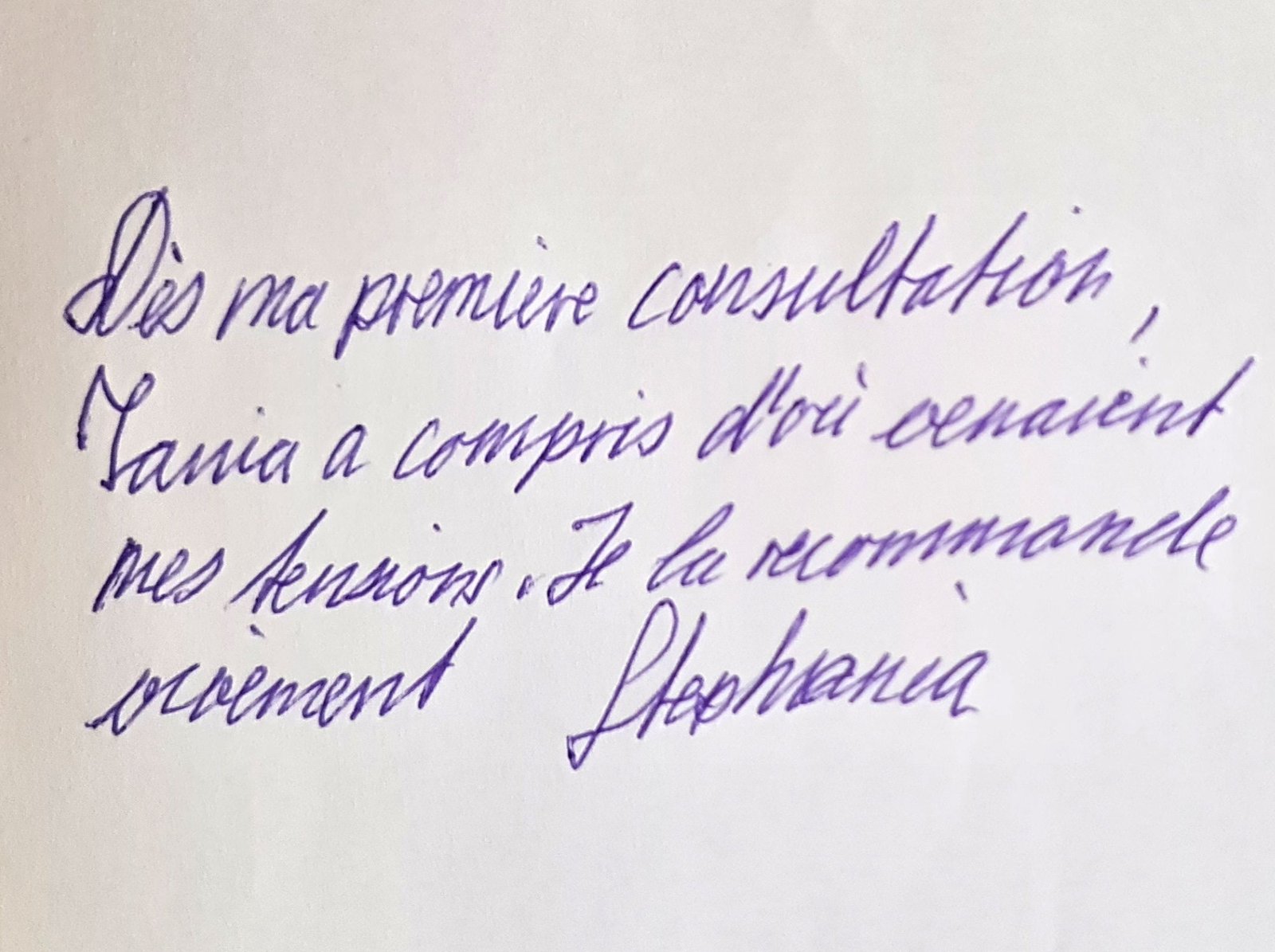 Photo du mot manuscrit : Stefania